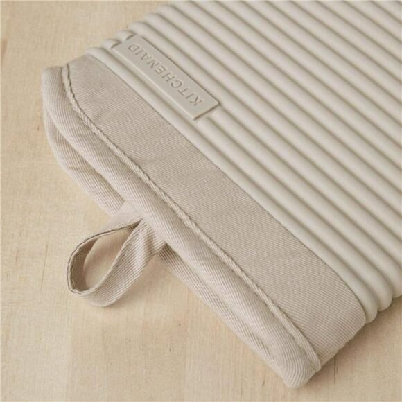 KitchenAid Silicone Oven Mitts Heat Resistant Waterproof Ribbed Grip Set 2 - Picture 2 of 4